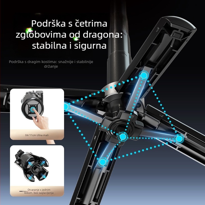 Univerzalni prenosni teleskopski magnetski selfie štap Bluetooth daljinskim upravljačem