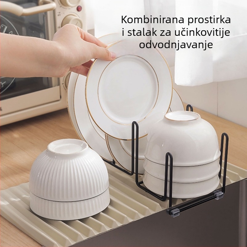 Silikonasta podloga za odvod u kuhinji, protuklizna, toplinska izolacija, odvod i držač posuđa