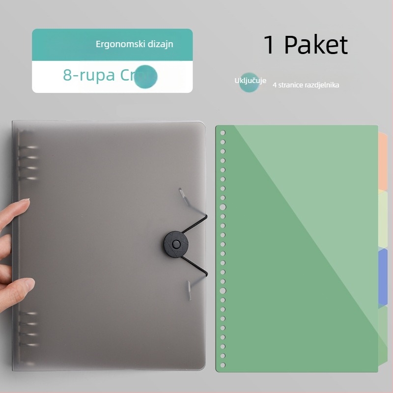 Bilježnica s PP omotom i otpuštivim listovima, formati A4, B5, A5