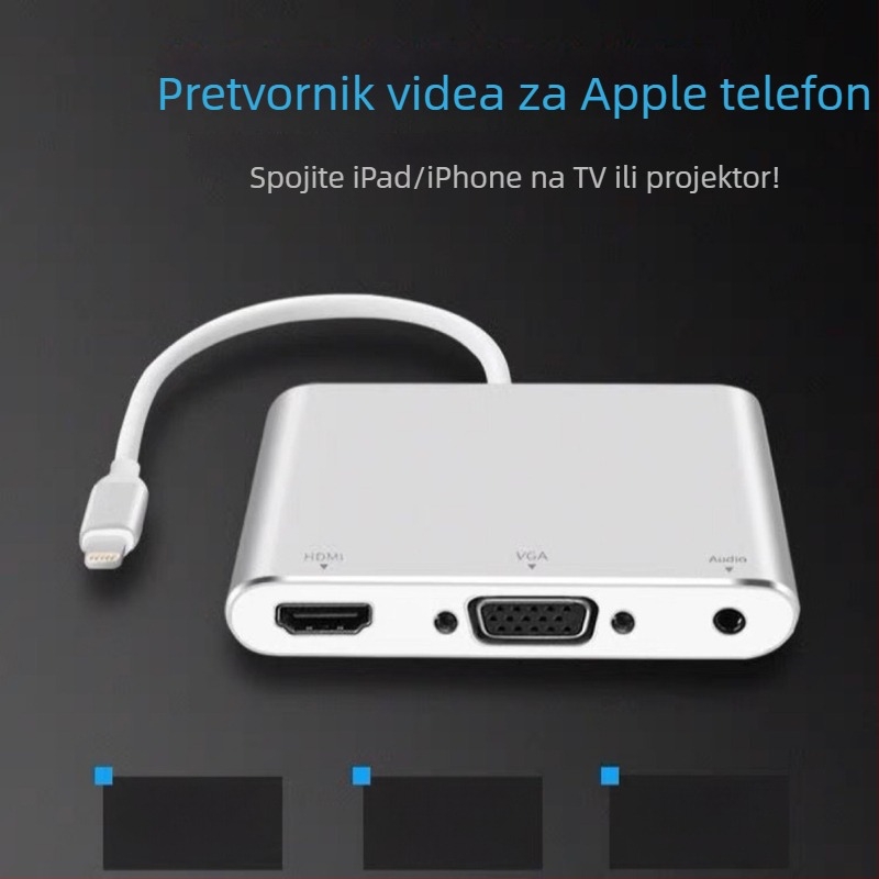 Adapter za iPhone na VGA/HDMI (Model 230, neutralna marka, kompatibilan s iPhoneom)