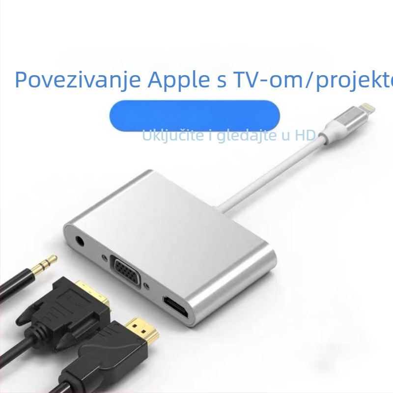 Adapter za iPhone na VGA/HDMI (Model 230, neutralna marka, kompatibilan s iPhoneom)