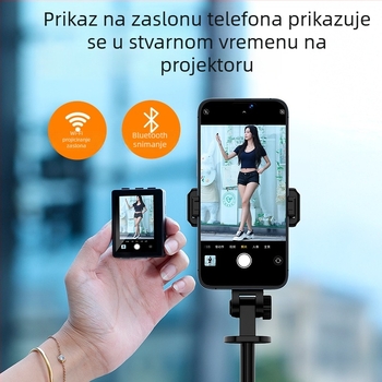 CL07 selfie štap s projekcijom zaslona, prikaz uživo u realnom vremenu, teleskopska aluminijska šipka, stabilizacija protiv podrhtavanja, Bluetooth daljinski upravljač