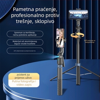 Q13 Inteligentno praćenje lica AI, 360° četveronožni selfie štap s ručkom za fotografiranje na otvorenom, praćenje s gimballom (aluminijska legura; daljinski upravljač; Bluetooth; prilagodba)