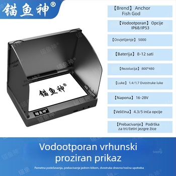 Vodootporni echosonar zaslona za ribolov, jasna slika, domet dubine 0,6–30 m, napajanje DC 10–18V, prebacivanje jednim gumbom, novi model