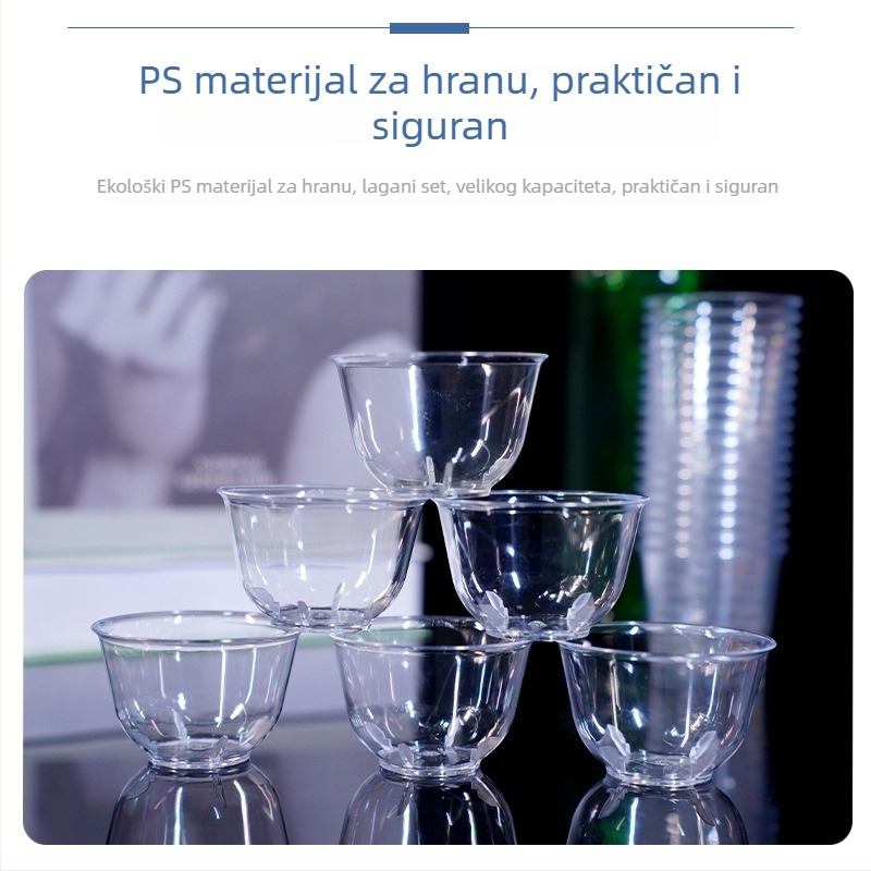 Jednokratna šalica za čaj 58 ml, čašica za degustaciju, prehrambena kvaliteta, debeli set za čaj