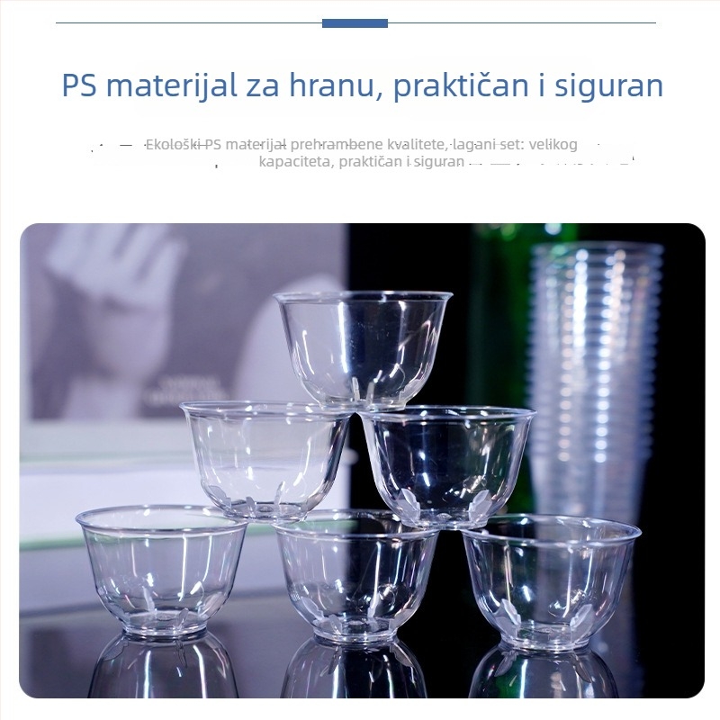 Jednokratna šalica za čaj 58 ml, čašica za degustaciju, prehrambena kvaliteta, debeli set za čaj