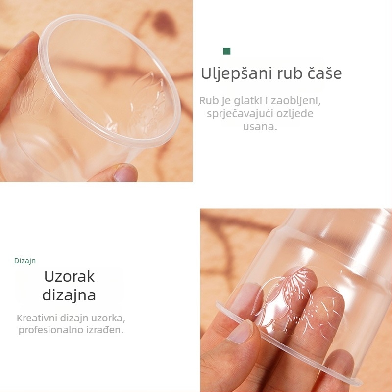 Jednokratne prozirne PP čaše, 230 ml, mikrovalno sigurne, 40 komada po vrećici, 20 vrećica po kartonu