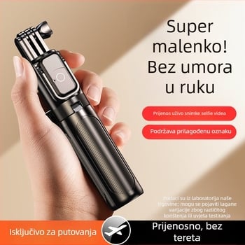 Ručni mini selfie štap s Bluetooth rasvjetom, nehrđajući čelik, daljinski upravljač, univerzalni držač za telefon