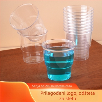 Liye jednokratna PS čaša – okrugla, prozirna, 101–200 ml, moguć otisak logotipa, za čaj s mlijekom