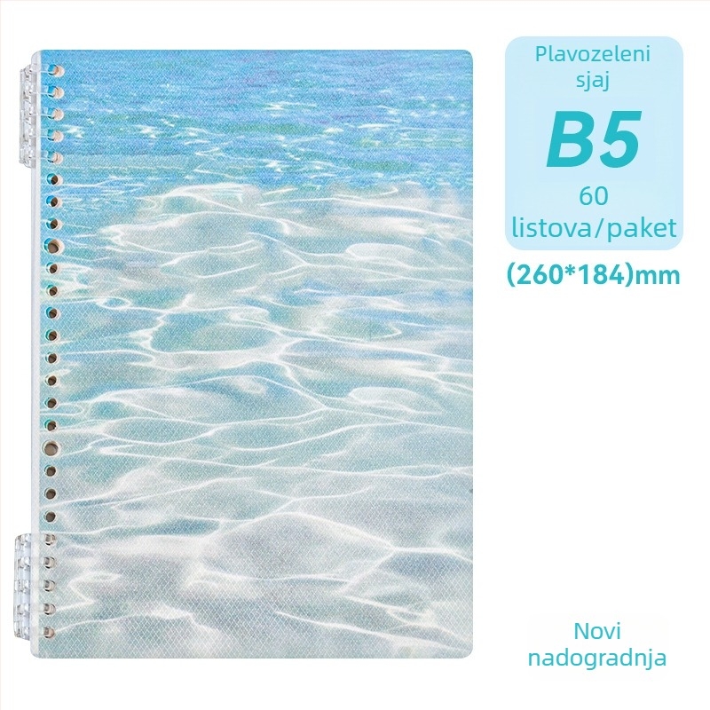 B5 bilježnica s omotom s motivom zmaja, vezana prstenima, izdvojive stranice