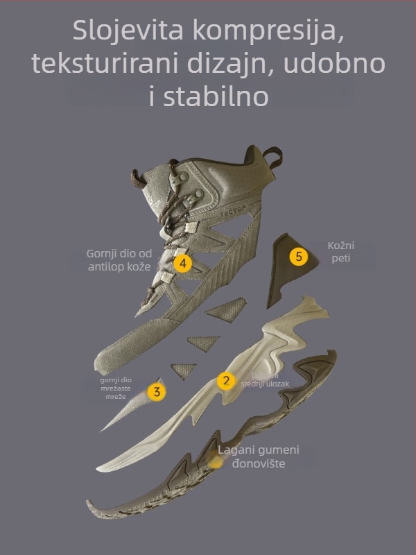 Exploring Muške zimske visoke planinarske tenisice, gornji dio: kože split velur + platno + sintetička koža; Vibram gumena potplat; unutarnja mreža
