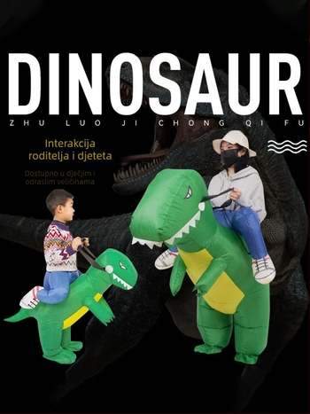 Reds Anime Naduhivni kostim dinosaura za djecu – unisex, PU koža, za uzrast do 17 godina, za anime RPG igre