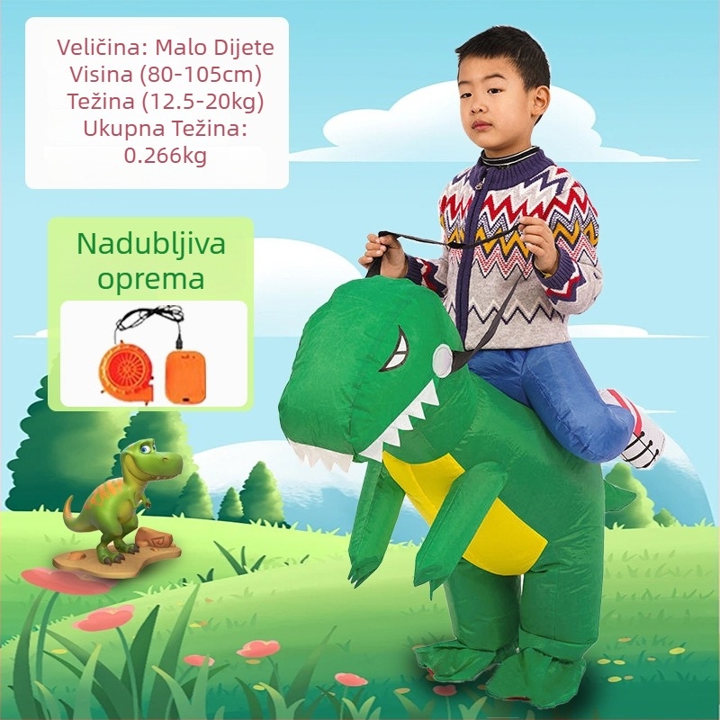 Reds Anime Naduhivni kostim dinosaura za djecu – unisex, PU koža, za uzrast do 17 godina, za anime RPG igre