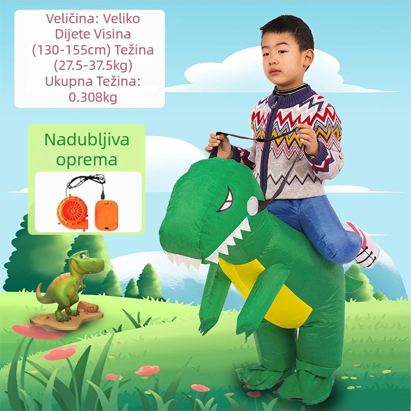 Reds Anime Naduhivni kostim dinosaura za djecu – unisex, PU koža, za uzrast do 17 godina, za anime RPG igre