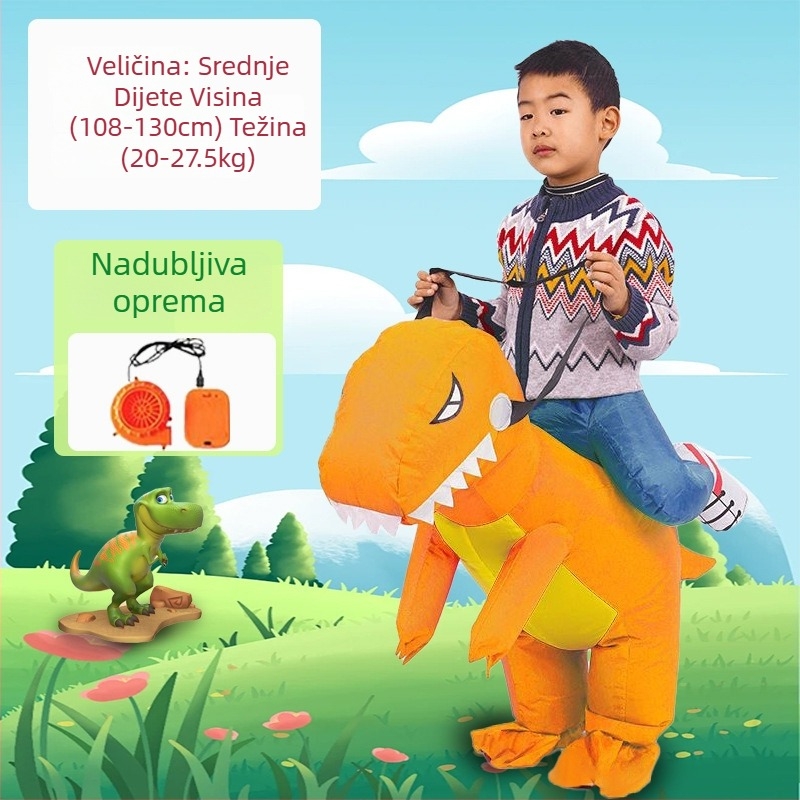 Reds Anime Naduhivni kostim dinosaura za djecu – unisex, PU koža, za uzrast do 17 godina, za anime RPG igre