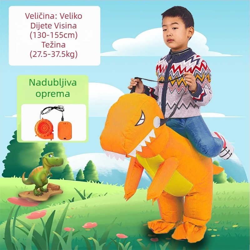 Reds Anime Naduhivni kostim dinosaura za djecu – unisex, PU koža, za uzrast do 17 godina, za anime RPG igre