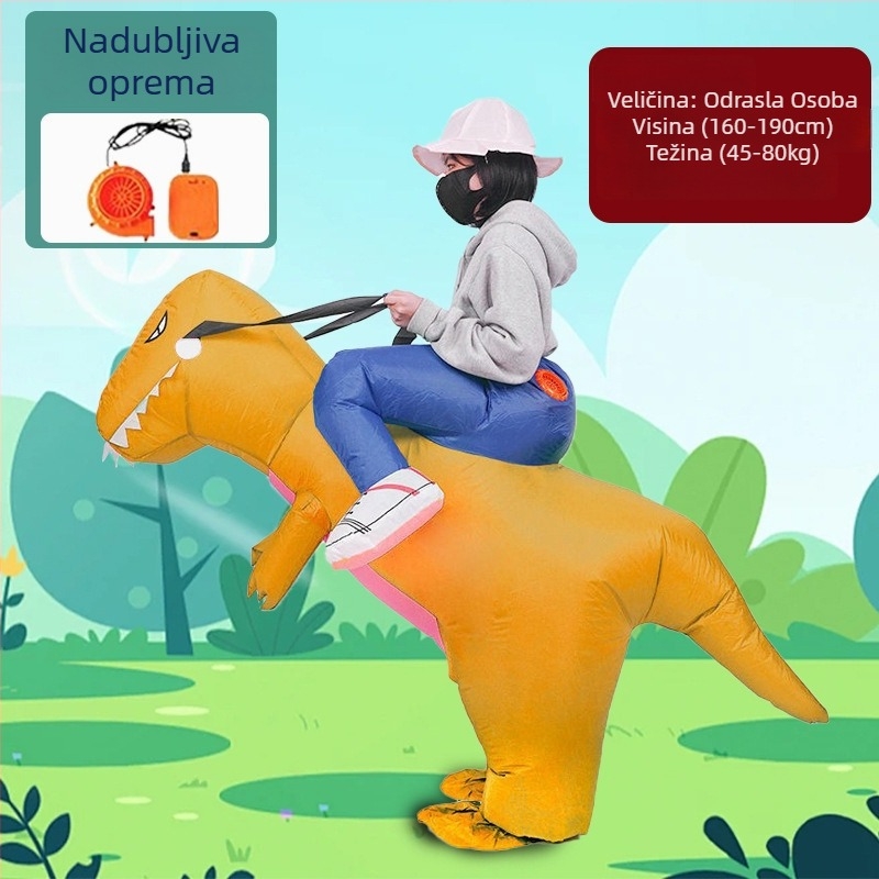 Reds Anime Naduhivni kostim dinosaura za djecu – unisex, PU koža, za uzrast do 17 godina, za anime RPG igre