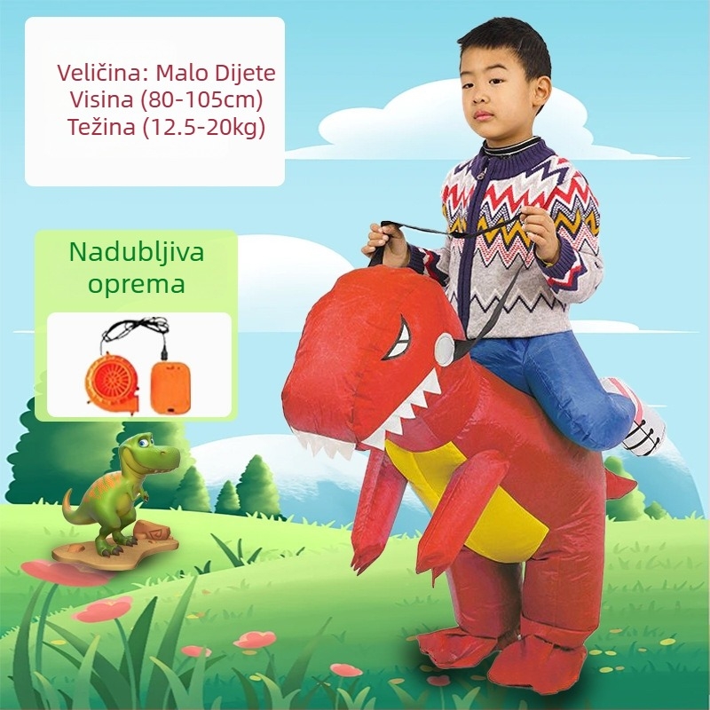 Reds Anime Naduhivni kostim dinosaura za djecu – unisex, PU koža, za uzrast do 17 godina, za anime RPG igre