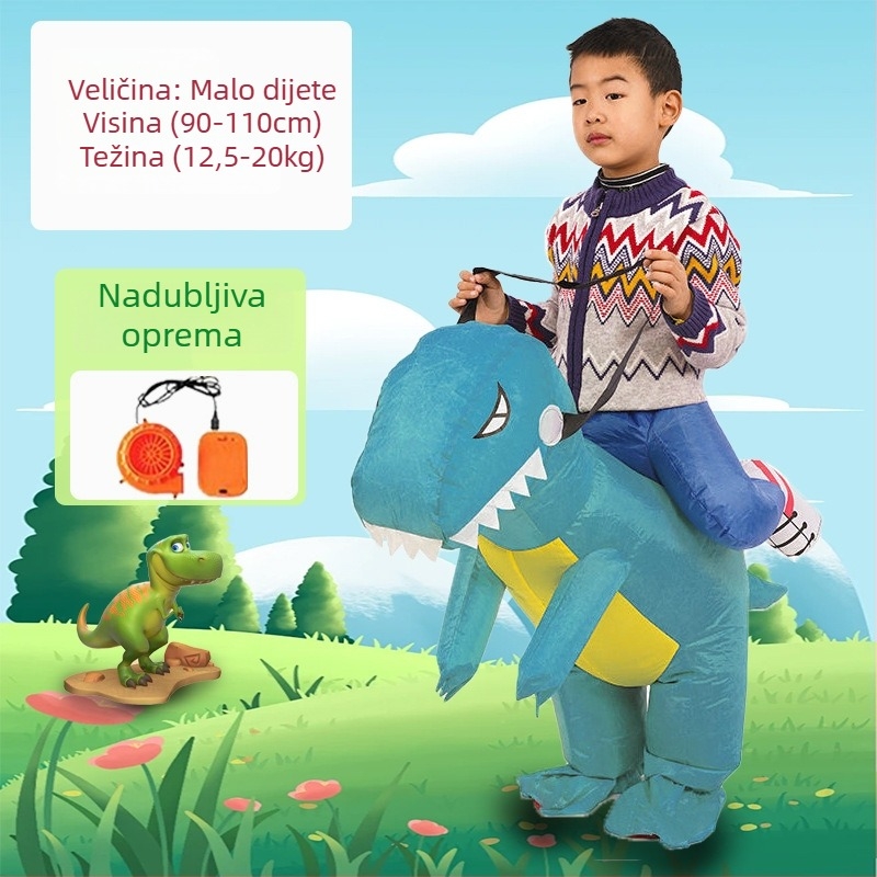 Reds Anime Naduhivni kostim dinosaura za djecu – unisex, PU koža, za uzrast do 17 godina, za anime RPG igre