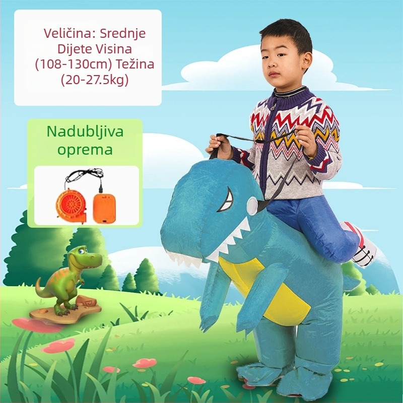 Reds Anime Naduhivni kostim dinosaura za djecu – unisex, PU koža, za uzrast do 17 godina, za anime RPG igre