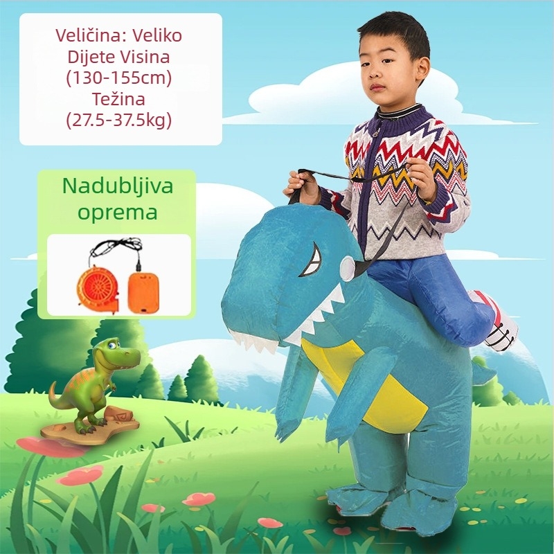 Reds Anime Naduhivni kostim dinosaura za djecu – unisex, PU koža, za uzrast do 17 godina, za anime RPG igre