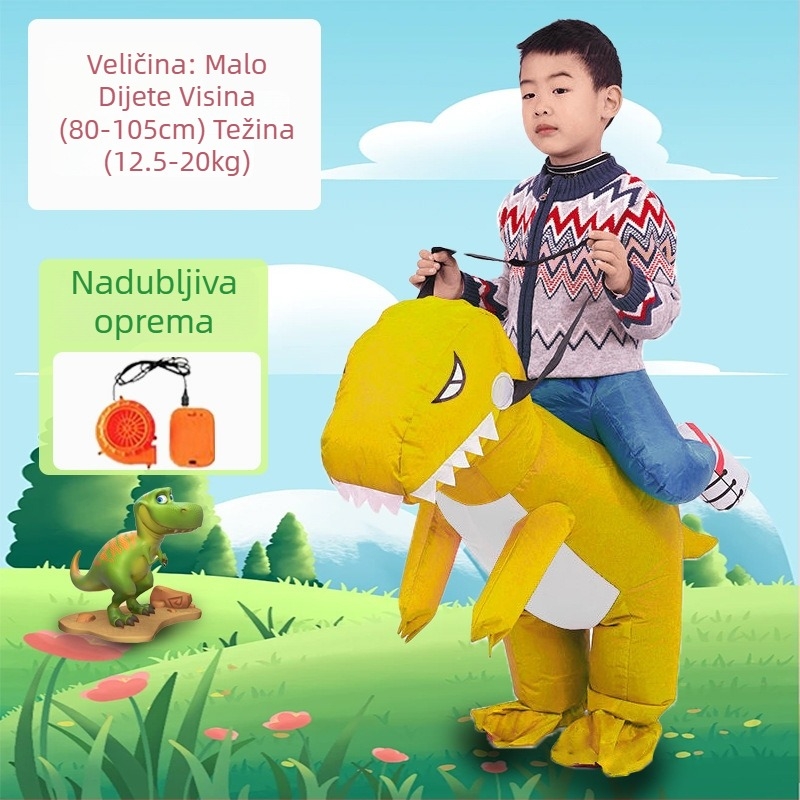 Reds Anime Naduhivni kostim dinosaura za djecu – unisex, PU koža, za uzrast do 17 godina, za anime RPG igre