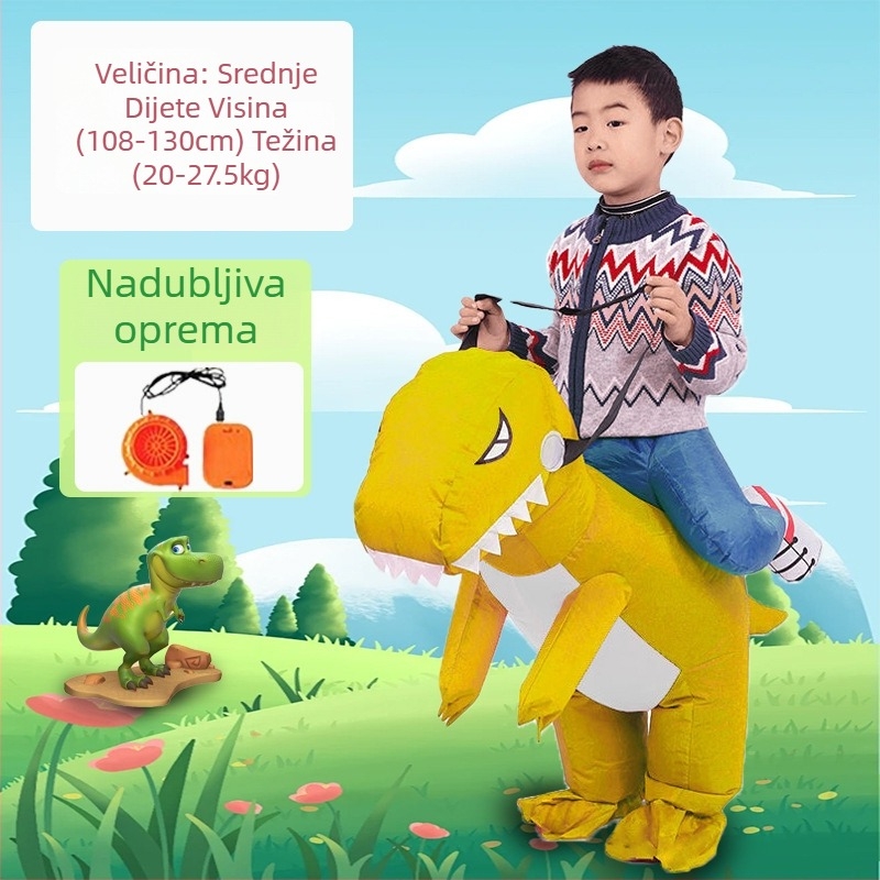 Reds Anime Naduhivni kostim dinosaura za djecu – unisex, PU koža, za uzrast do 17 godina, za anime RPG igre