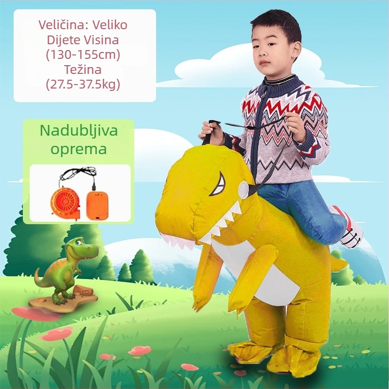 Reds Anime Naduhivni kostim dinosaura za djecu – unisex, PU koža, za uzrast do 17 godina, za anime RPG igre