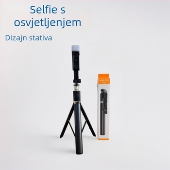 Selfie štapić za live streaming, s univerzalnim stalkom i rasvjetom, Bluetooth daljinskim upravljanjem, pogodan za putovanja