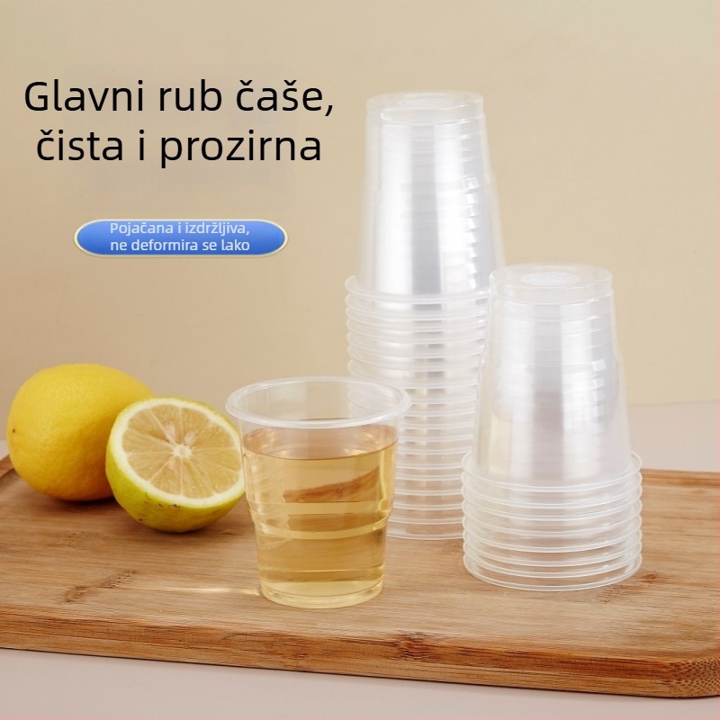 Debljane jednokratne čaše od PP, prozirne, otporne na visoke temperature, kapacitet 101–200 ml, mikrovalnoj pećnici sigurne