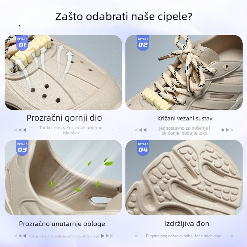 Muške EVA sandale za ljeto - prozračne, lagane, outdoor obuća sa šnurovanjem