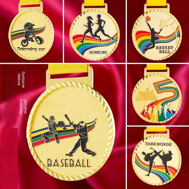 Medalja za sportske događaje, prilagodljiva, zinkova legura, tiskano logo, težina 30–70 g