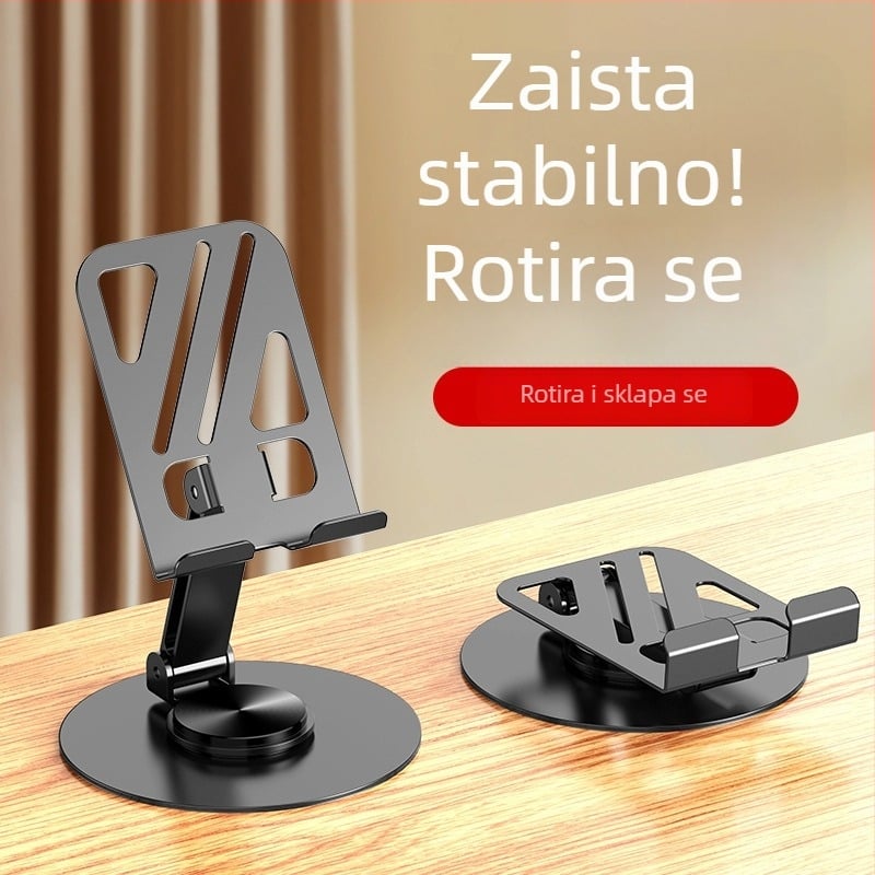 Okretni metalni držač za telefone i tablete – stolni, sklopivi, protuklizni