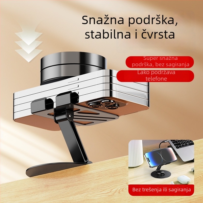 Okretni metalni držač za telefone i tablete – stolni, sklopivi, protuklizni
