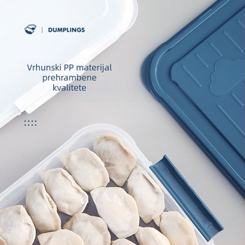 Višeslojna plastična kutija za zamrzavanje knedli, prenosna, s čvrstim poklopcem