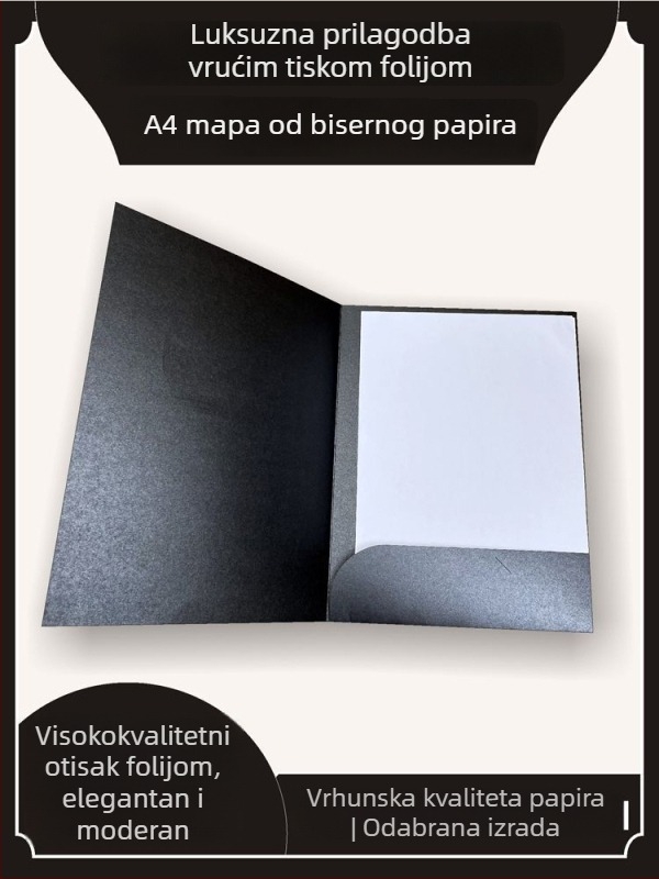 A4 ugovorni folder s prilagođenim papirnim omotom i zlatnim otiskom, folder za potpisivanje i životopis, materijali za recitiranje, poslovni vertikalni držač dokumenata