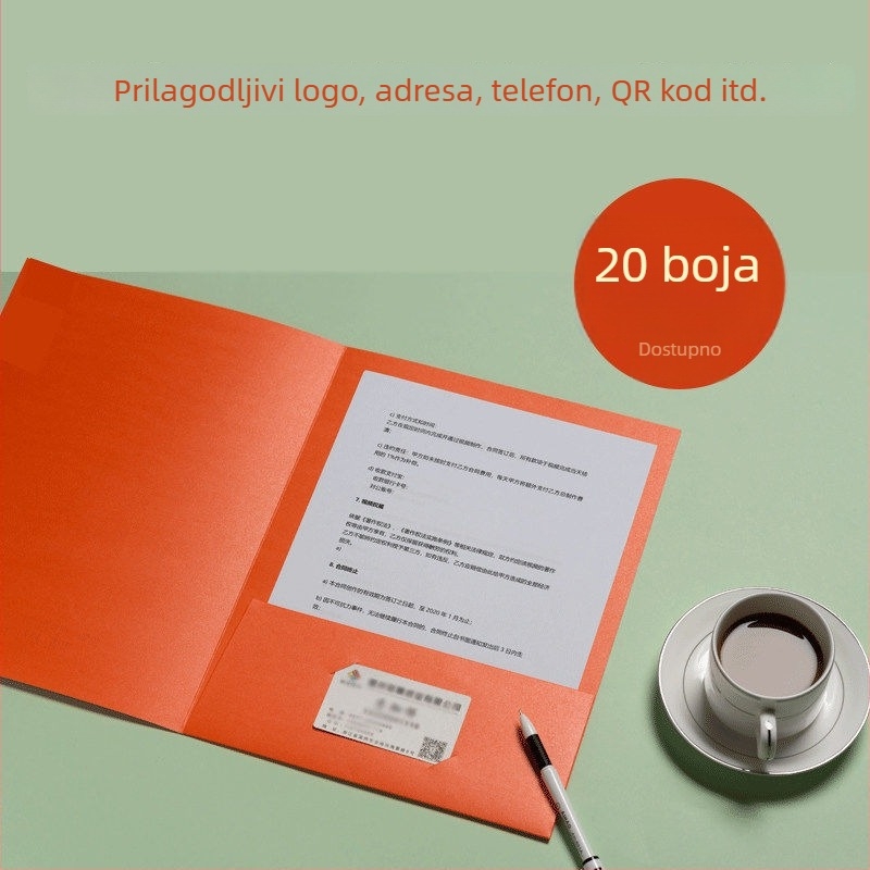 A4 ugovorni folder s prilagođenim papirnim omotom i zlatnim otiskom, folder za potpisivanje i životopis, materijali za recitiranje, poslovni vertikalni držač dokumenata