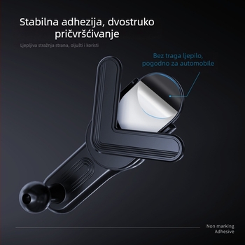 Držač za telefon u automobilu s 360° rotacijom, snap-on ugradnja, za ploču instrumenta, kompatibilan s Tesla