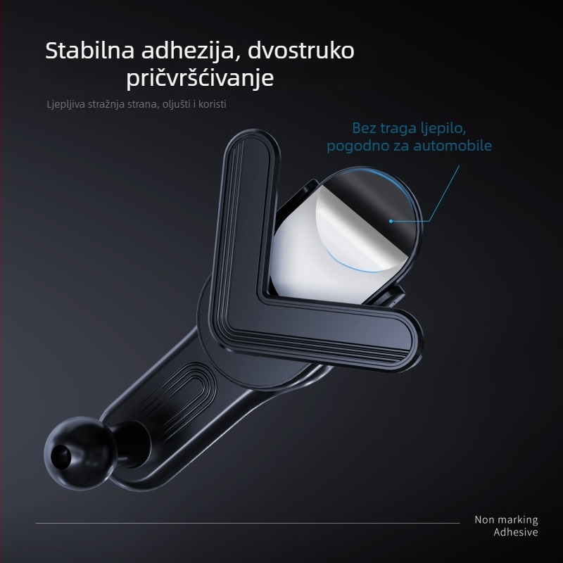 Držač za telefon u automobilu s 360° rotacijom, snap-on ugradnja, za ploču instrumenta, kompatibilan s Tesla