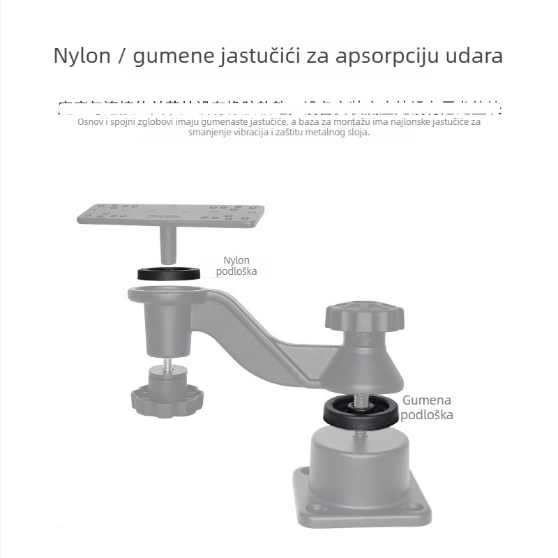 Držač echolota za morski ribolov – aluminijska legura, horizontalni rotirajući nosač, kompatibilan Garmin/Lawrence