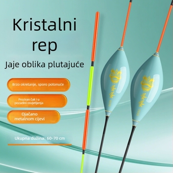 Fisher Visoko osjetljivi plovak s kristalnom repom, jajastog oblika, za lagane zábere i velike ribe