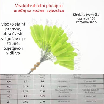 Sedam zvjezdica ribolovni plovak - cilindričnog oblika, maslinastog oblika, aerodinamičan dizajn, plast