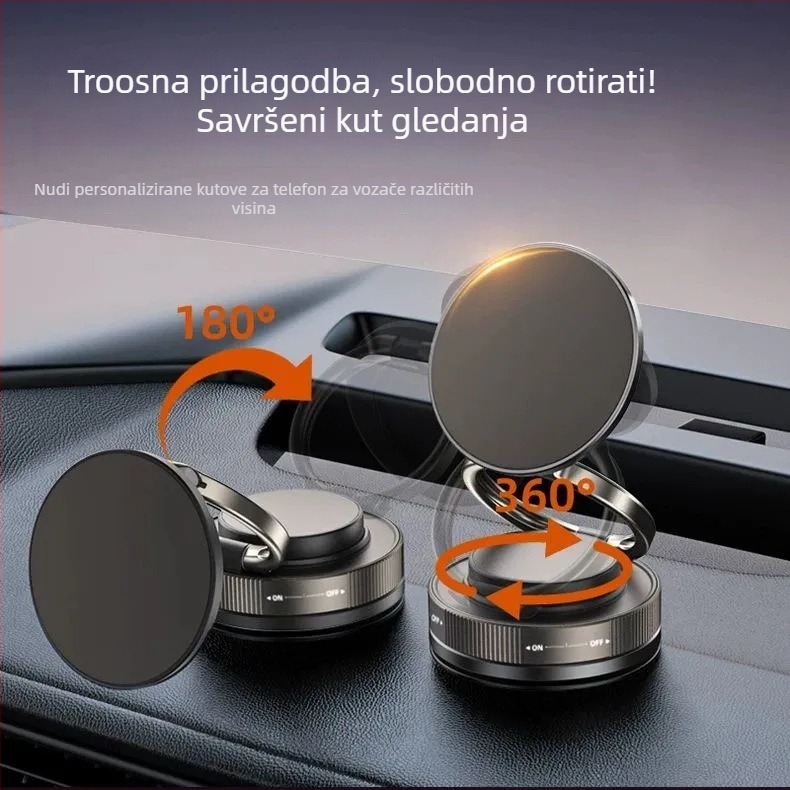 Držač za mobitel u automobilu sa vakumskim pričvršćivanjem na instrument ploču, univerzalan, prilagodljiv, bez baterije.