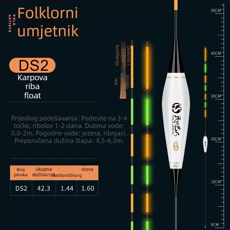 Vertikalna plovka za ribolov — Marka Folk artist; Materijal Nano; Kategorija: Plovci za ribolov i bóje