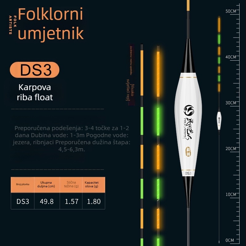 Vertikalna plovka za ribolov — Marka Folk artist; Materijal Nano; Kategorija: Plovci za ribolov i bóje