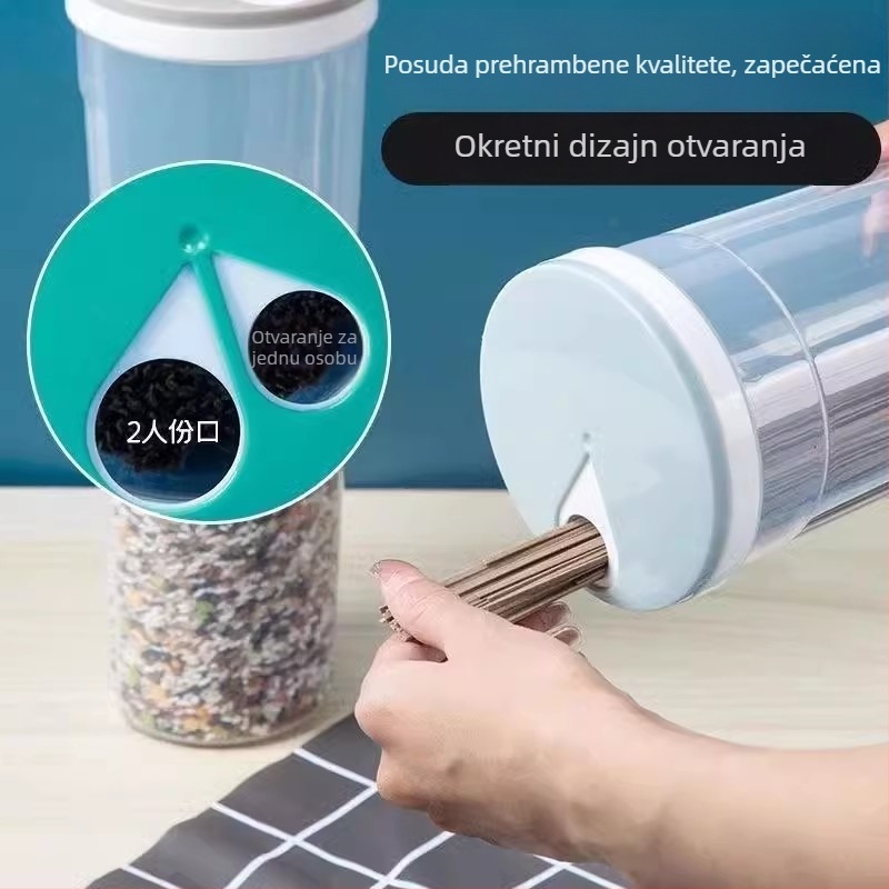 Kutija za pohranu tjestenine, plastična, kapacitet 2L, zaštita od prašine, moderan minimalistički dizajn
