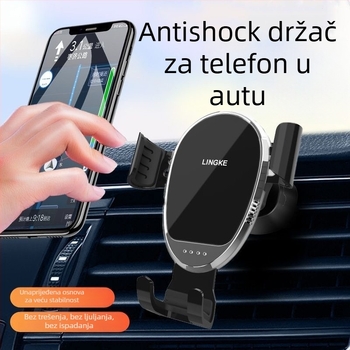 Ling Ke Držač za telefon za motocikl i auto, četverokraki stezaljka, automatsko zaključavanje, nosač na retrovizor, nosač za navigacijski telefon