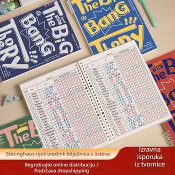 Ébbinghausova knjiga engleskih riječi s odvojivim listovima, memorijska i diktatska funkcija, plan učenja razine 4, papir 80 g, 100–200 stranica