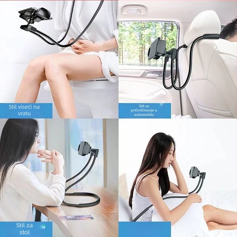 Držač za telefon oko vrata, od legure metala, produženi dizajn, pogodan za noćni ormarić i radni stol
