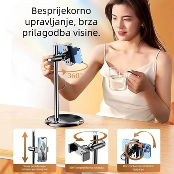 Nastavni držač za telefon i tablet za nadzornu snimku, metalni spoj (legura+ABS), opće namjene, prilagodba dostupna